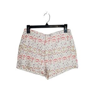 Free People Linen Blend Cream Aztec Boho Geometric Print Summer Shorts